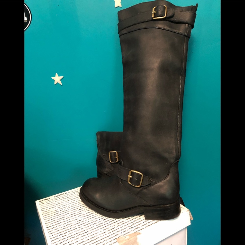 Jeffrey Campbell Wishlist Leather Engineer boots.